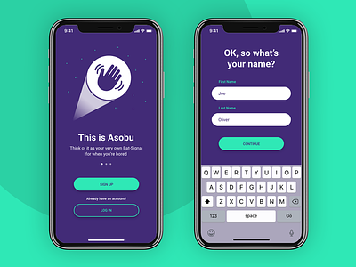 Asobu App – Sign Up color colorful colour colourful daily daily ui daily ui 001 dailyui dailyui001 design fun green purple sign up signup ui user interface ux