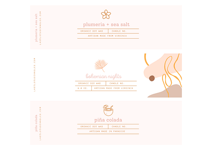 Summer bohemian product label bohemian branding branding design candle label clean graphic design logo design vector