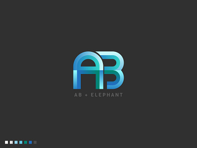 AB + ELEPHANT Logo Design black blue branding design elephant elephant logo icon illustration logo logo ideas logodesign logotype minimalist logo minimalistic simple logo simplicity typography vector