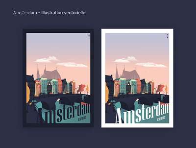 Amsterdam - Vector Illustration amsterdam graphic design illustration illustrator poster print travel vector