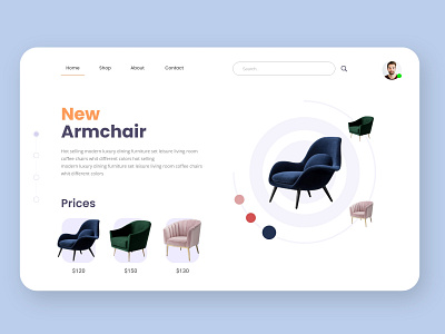 Furniture Shop Web Design app branding design graphic design illustration typography ui ux