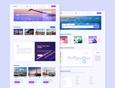 Travel Booking Web Design app branding design graphic design illustration typography ui ux vector