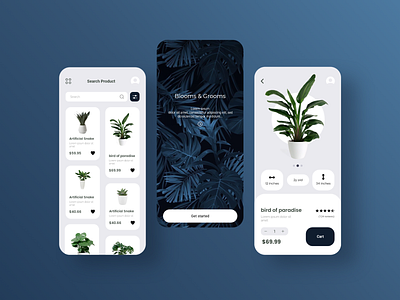 Plant shop application app branding design graphic design ui ux