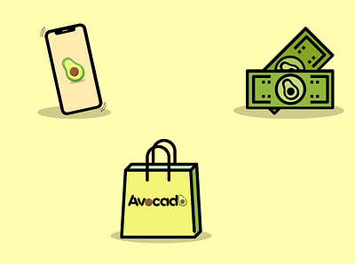 HL Avocado Store avatar icons branding design icon illustration