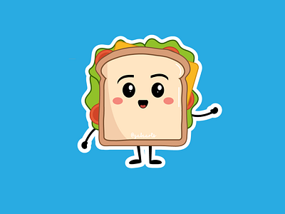 Kawaii Sandwich avatar icons comic cute design illustration kawaii