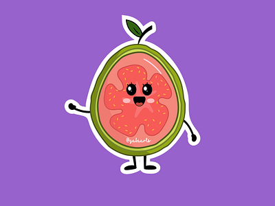 Kawaii Guava avatar icons comic cute design icon illustration kawaii pink