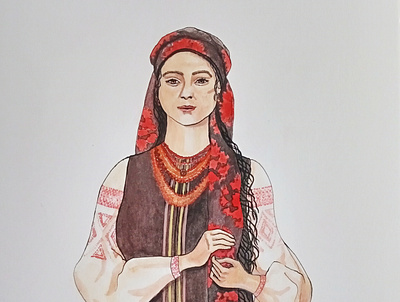 Ukrainian woman, 1920-s book bookillustration children book illustration childrens book childrens illustration design illustration illustrator painting watercolor watercolor illustration watercolor painting