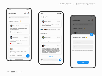 Question asking platform - Weekly UI Challenge by Yuti Vora on Dribbble