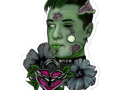 Love is dead dead design floral flower girl horror illustration lady nsfw scary undead woman zombie