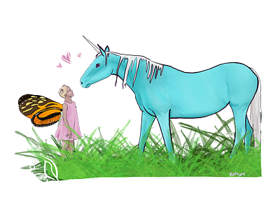 Fairy Wonder butterfly child children childrens illustration design girl illustration kid kids unicorn unicorns