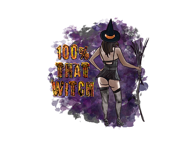 100% that witch design girl halloween illustration lady witch woman