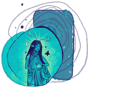 You are magic blue butterfly design fantasy fantasyart girl illustration lady magic magician woman