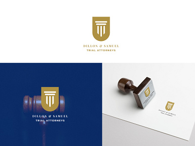 Dillon & Sammuel Trial Attorneys business court law lawyer logo logotype sheild