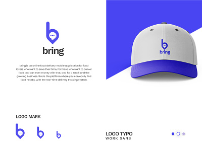 Delivery Service Company Logo app b letter b mark branding bring food cap delivery delivery agency food fooddelivery goods gradient icon logo logotype minimal order order food simple logo time
