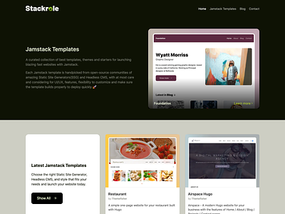 Stackrole Website branding design jamstack ui ux website
