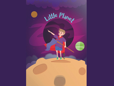 Little Planet Illustration for a short film animation art art direction art diretiction branding design flat illustration illustrator minimal