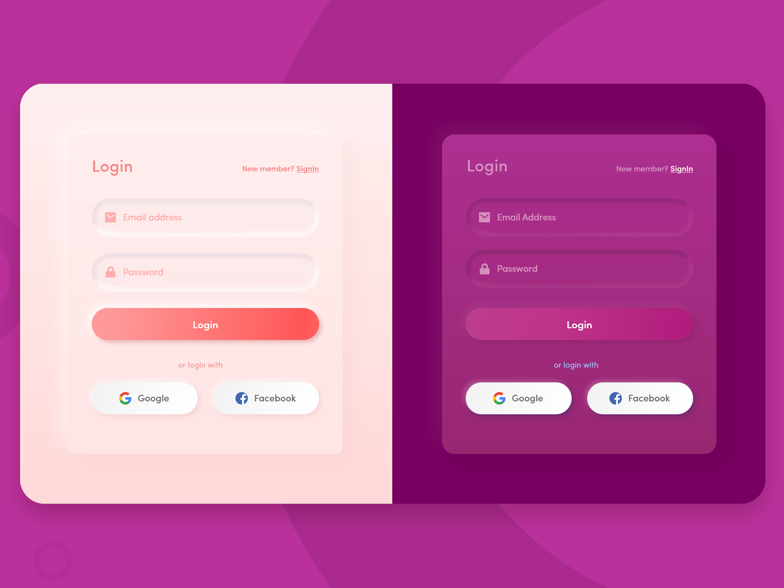 Neumorphic Style Login Screen by Arun Pandey on Dribbble