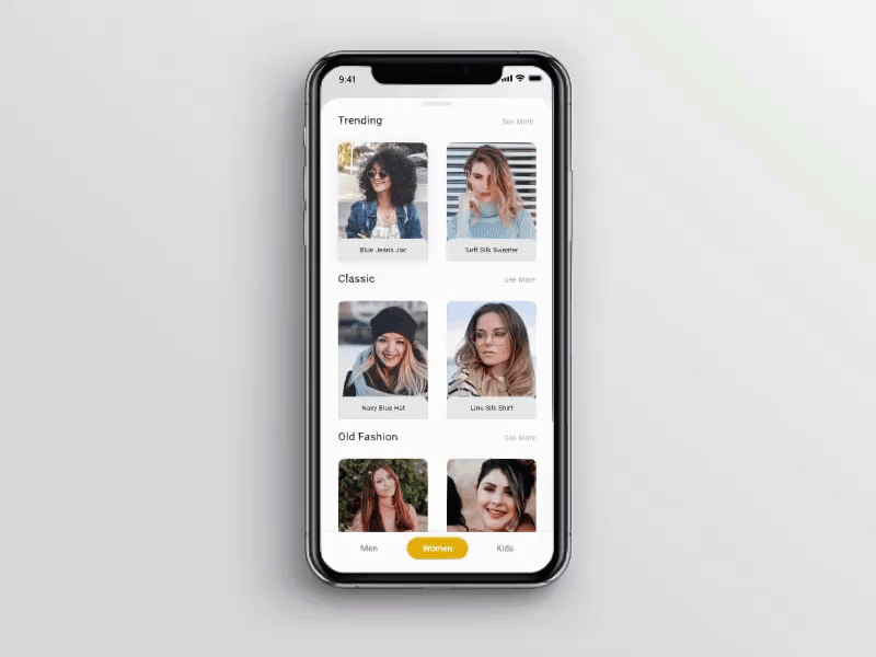 Clothes Buying App Design and Animation