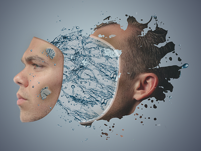 Photoshop Face Water Manipulation aroonanim colors design dribbleshot dripple gradient manupulation photo photoshop splash