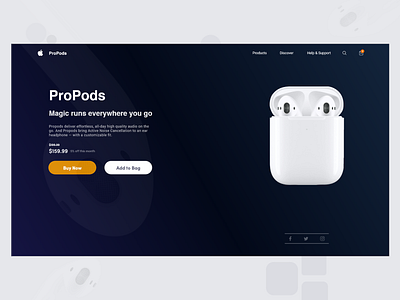 Airpods Landing Page Design Concept