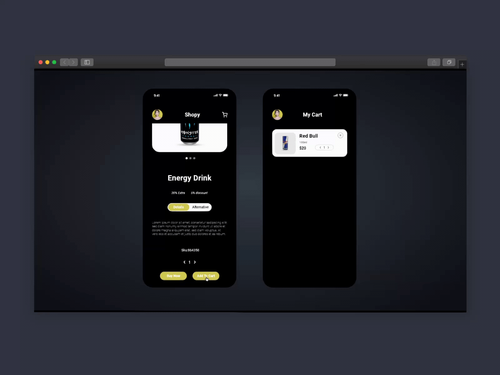 E-commerce App Item Added To Card Design