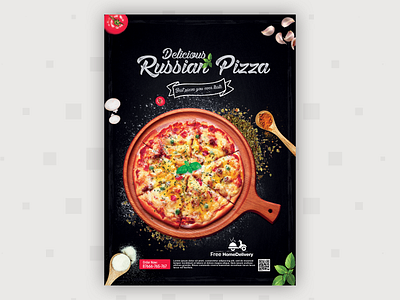 Pizza flyer Design aroonanim dribbbleshot flyer foodmockup graphicdesign illustrator photoshop restaurantfoodflyerdesign