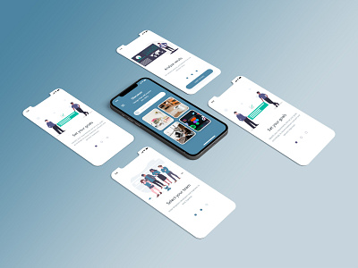 OnBoarding and Menu Navigation UI Design Concept adobexd app design appscreen aroonanim dribbblenepal dribbbleshot gradient mockups nepal photoshop uidesign uiux