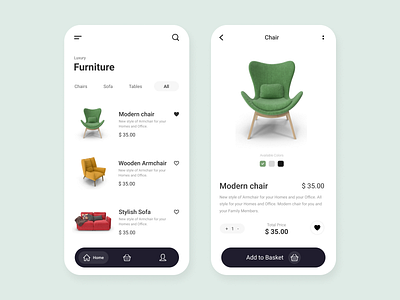 Furniture Mobile App Design app app design application clean furniture furniture app mobile app mobile app design mobile design online shop trendy ui design uiux