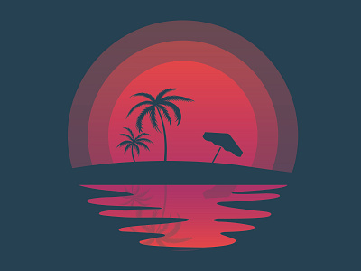 Sunset Beach adobe photoshop beach clean design graphic design illustration simple sunset sunset logo uiux vector