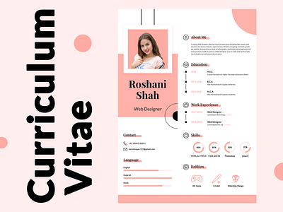 Curriculum Vitae Design adobe photoshop clean cv cv template design graphic design resume resume design resume template trendy uiux