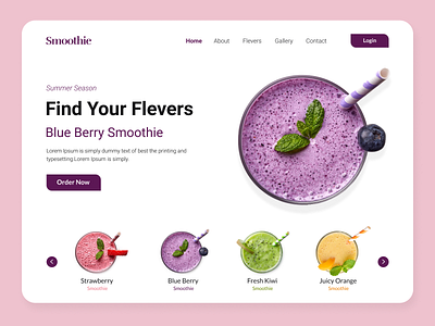 Smoothie Landing Page Design