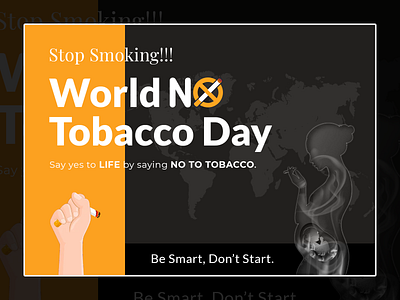 World No Tobacco Day banner design clean gra illustartion social media post trendy world no tobbaco day