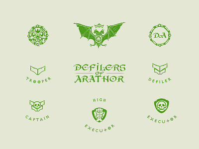 Defilers of Arathor - Compilation badges branding branding and identity calligraphy illustration logo submarks world of warcraft