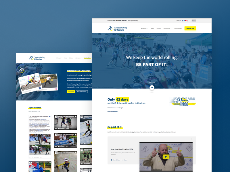 Speedskating Kriterium whitespace website webdesign design clean