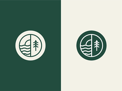 Outdoors Badge branding icon illustration line badge outdoors tree badge