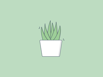 Potted Aloe aloe vera green icon illustration plant potted plant succulent