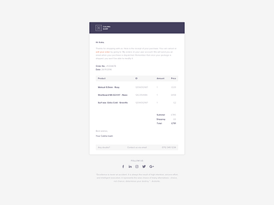 Email Receipt 017 dailyui email invoice minimal receipt