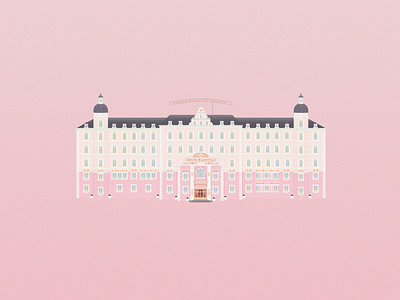Grand Budapest Hotel flat illustration grand budapest hotel hotel illustration pastel sketch app