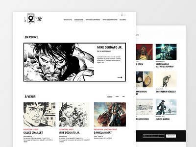Comic Art Gallery art gallery cards comic grid home page typography ui ux web design website