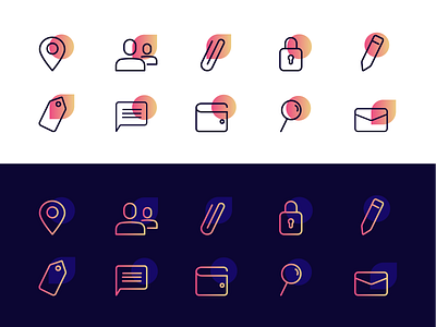 Icon Set dailyui gradient icon icon set illustration line icon ui