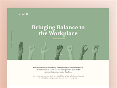 Women's Day - Balance for Better pastel ui website women day