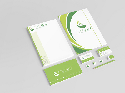 Coop Eclof Stationery branding design flat illustration logo
