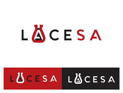 LACESA Logo branding corporate identity design flat illustration illustrator logo minimal red