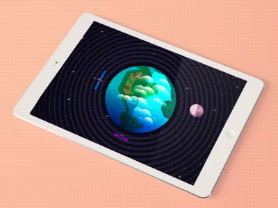 [GIF] centripetal force animated animation app clouds earth flat forever gif ipad loop moon space