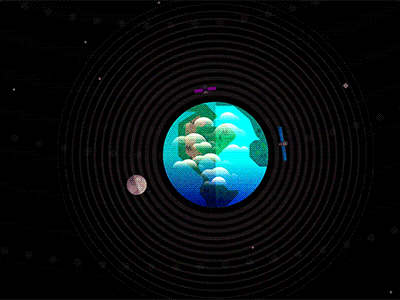 bounce animated animation clouds earth flat gif moon solar system space sun