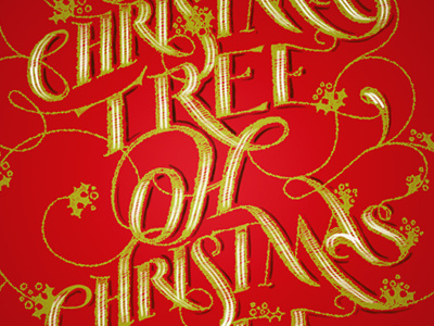 oh christmas tree! commission custom drawn e card freelance hand just swirls type typography wink