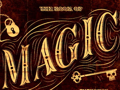 The book of magic custom old paper texture type typography vintage wrinkled