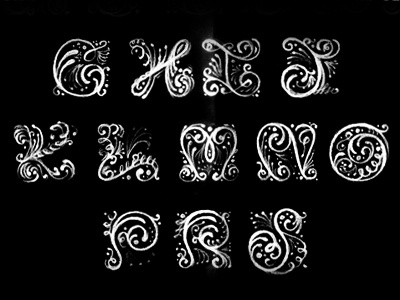 Letters adorn alphabets curvy decoration doodle drawing embellish floral letters