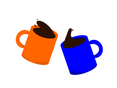Two mugs design icon vector