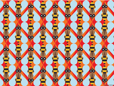 Tessellated the Hive bee bumblebee geometric geometry graphics hive honeybee illustration illustrator insects orange pop tessellation yellow